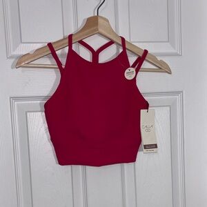 CALIA Women's Double Layer Rib Long Line Sports Bra - Bursting Fuchsia - XS